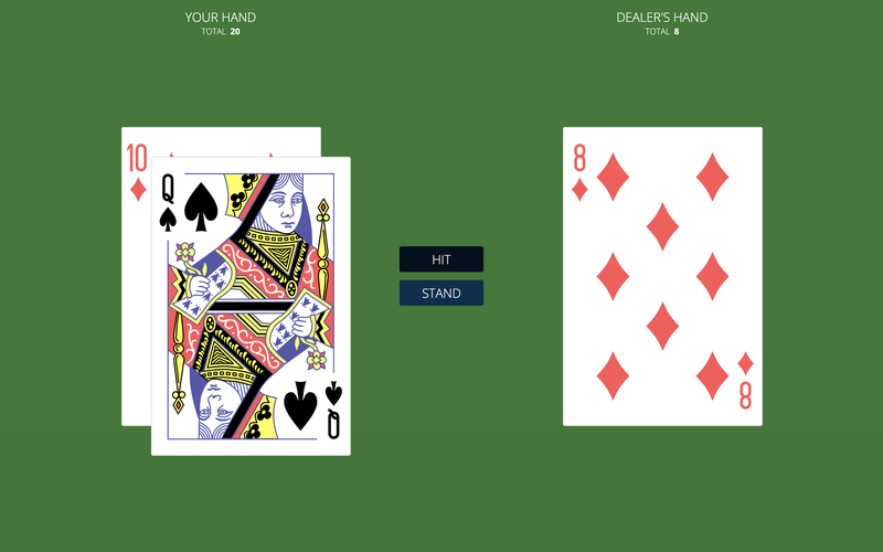 Pure CSS Blackjack screenshot